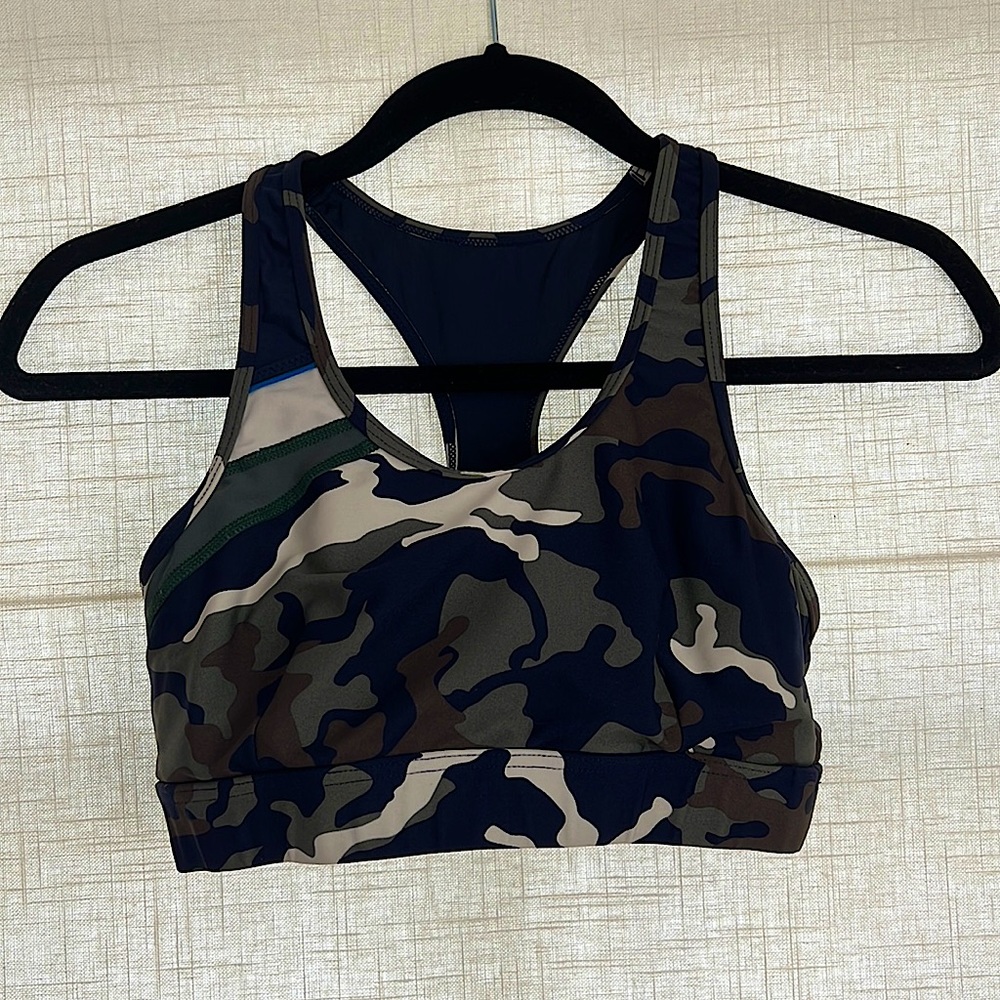 Upside sports bra in camo from SoulCycle